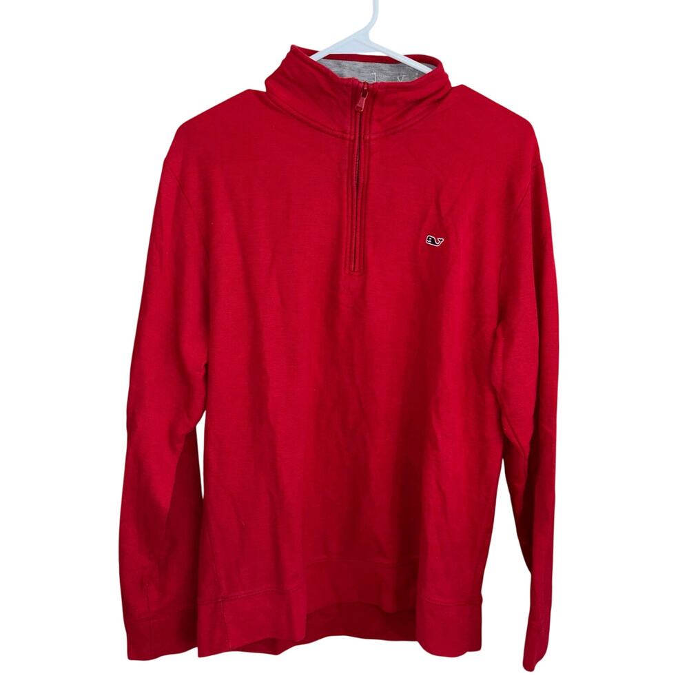 Vineyard Vines men’s red 100% Pima cotton quarter-zip 1/4 sweatshirt (medium)